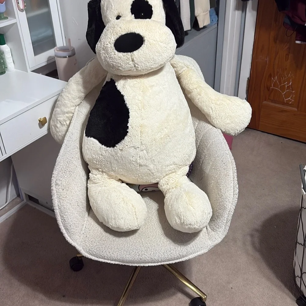 Jellycat Cream and Black Plush Dog